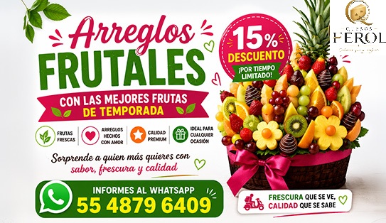 QUESOS FEROL - 15% de descuento en arreglos frutales
