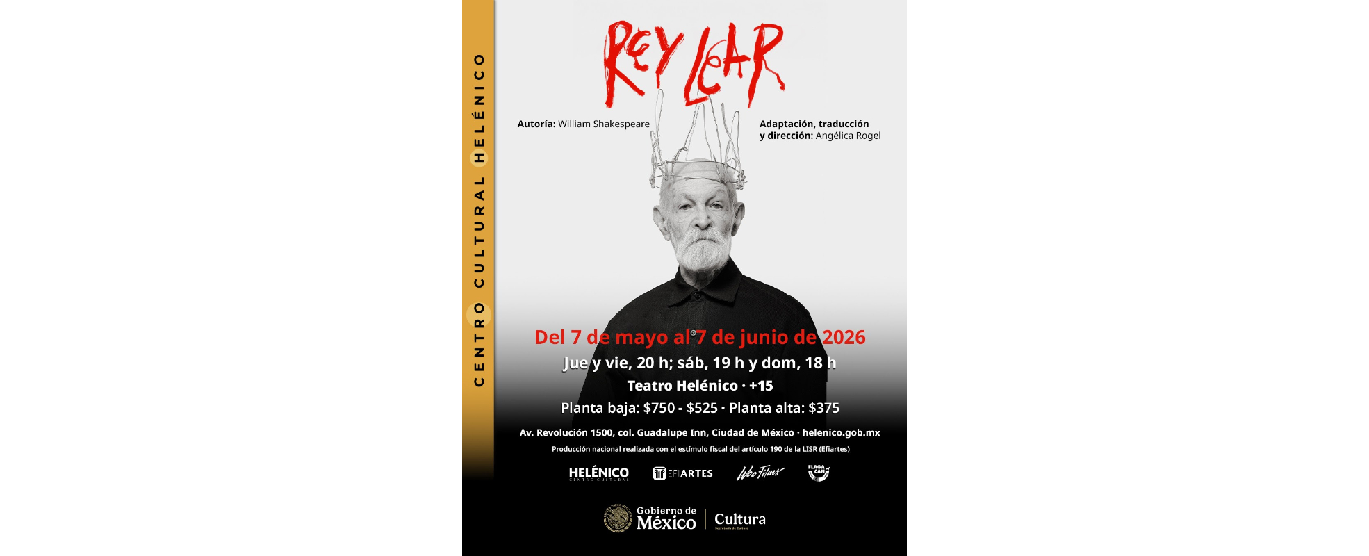 "Rey Lear" llega al Teatro Helénico en una adaptación contemporánea de Angélica Rogel