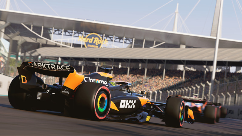 Lando Norris, ganador en la Fórmula 1, se monta en el próximo EA Sports F1 24 para una prueba de manejo