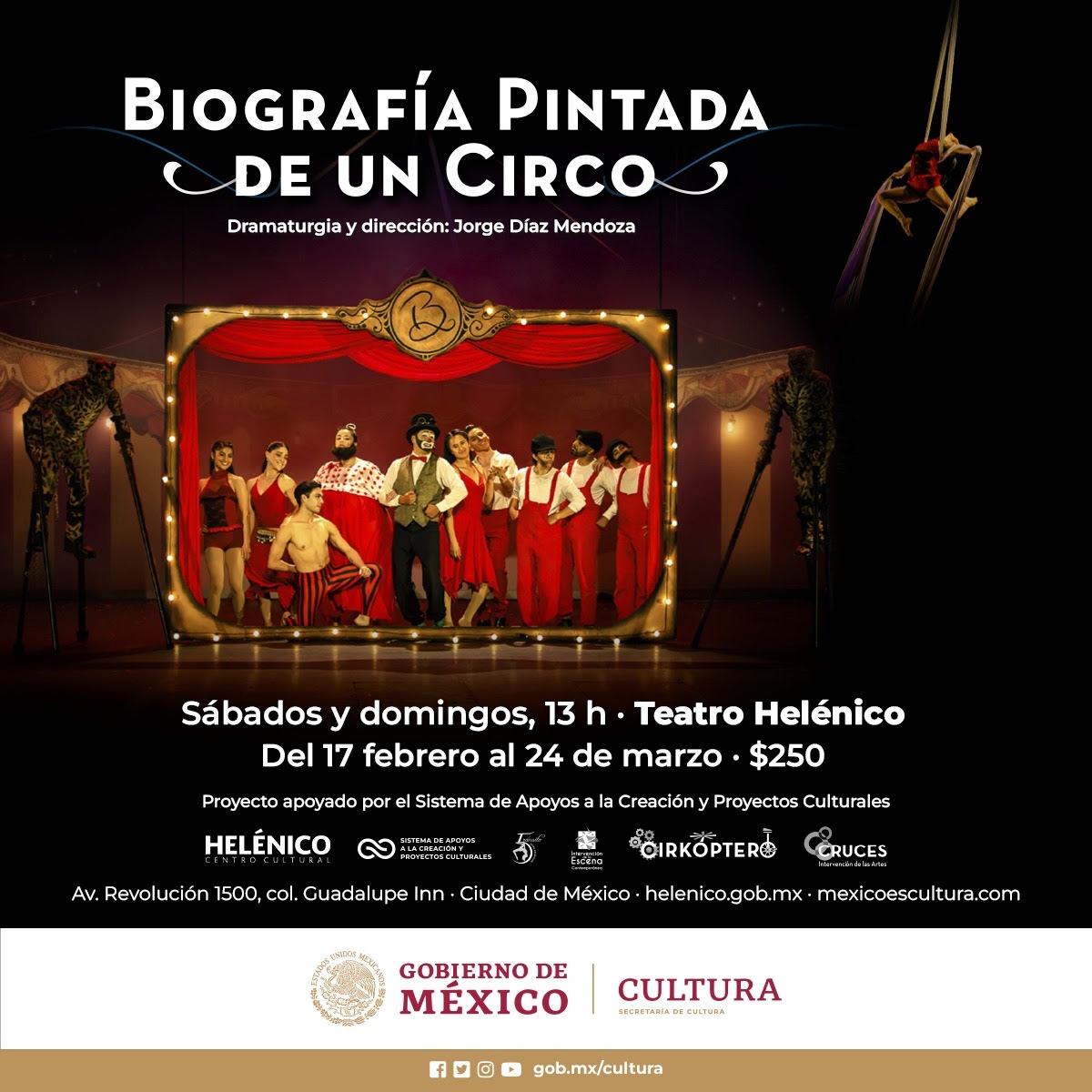 Llega el arte circense al Centro Cultural Helénico, a través de la multidisciplina y la magia en: Biografía pintada de un circo