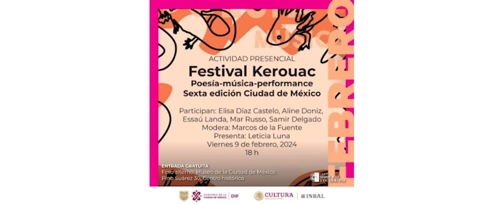Coorganiza la Casa Marie José y Octavio Paz la sexta edición del Festival Kerouac Ciudad de México
