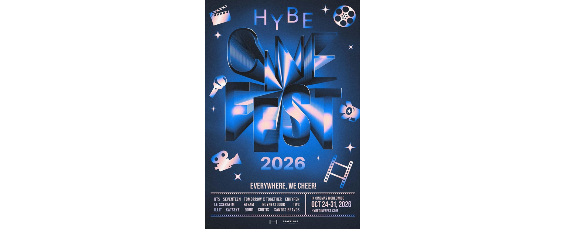 HYBE Cine Fest 2026 lleva los live world tours de BTS, SEVENTEEN, TXT y ENHYPEN al cine