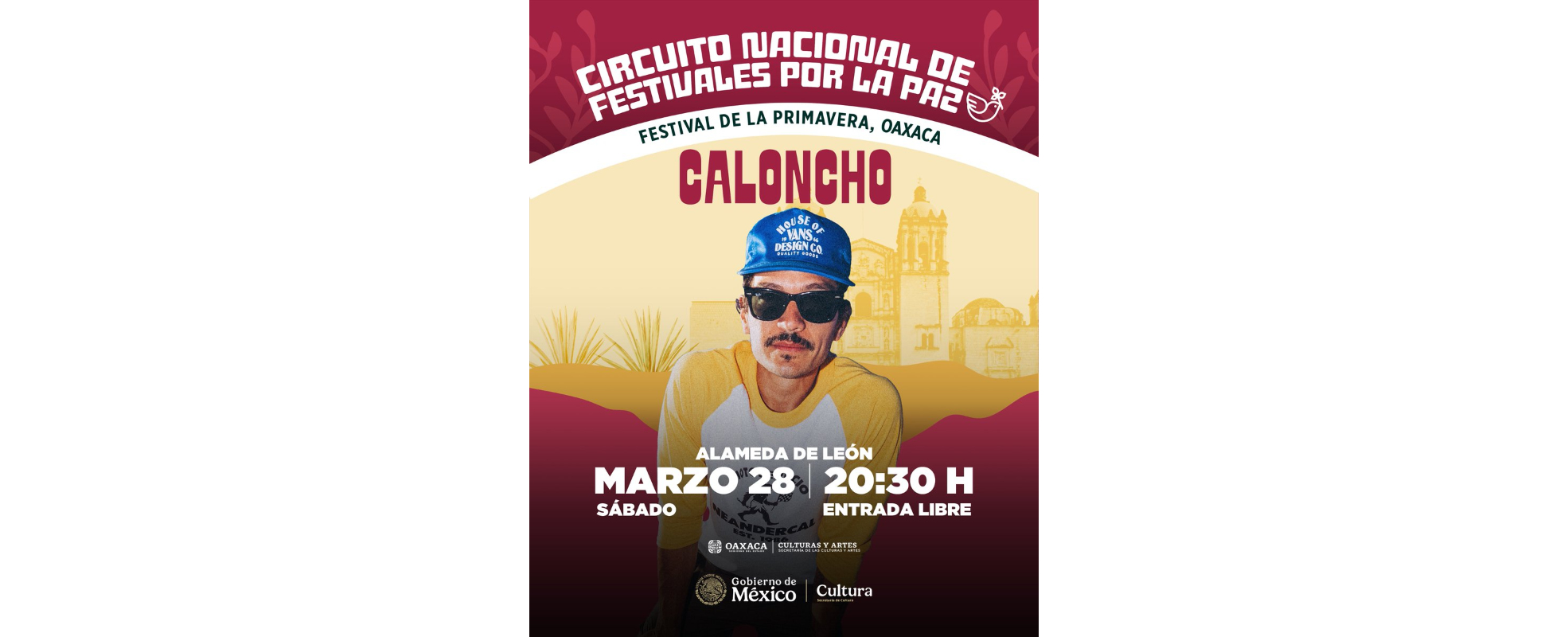 Caloncho se presenta en Oaxaca como parte del Circuito de Festivales por la Paz