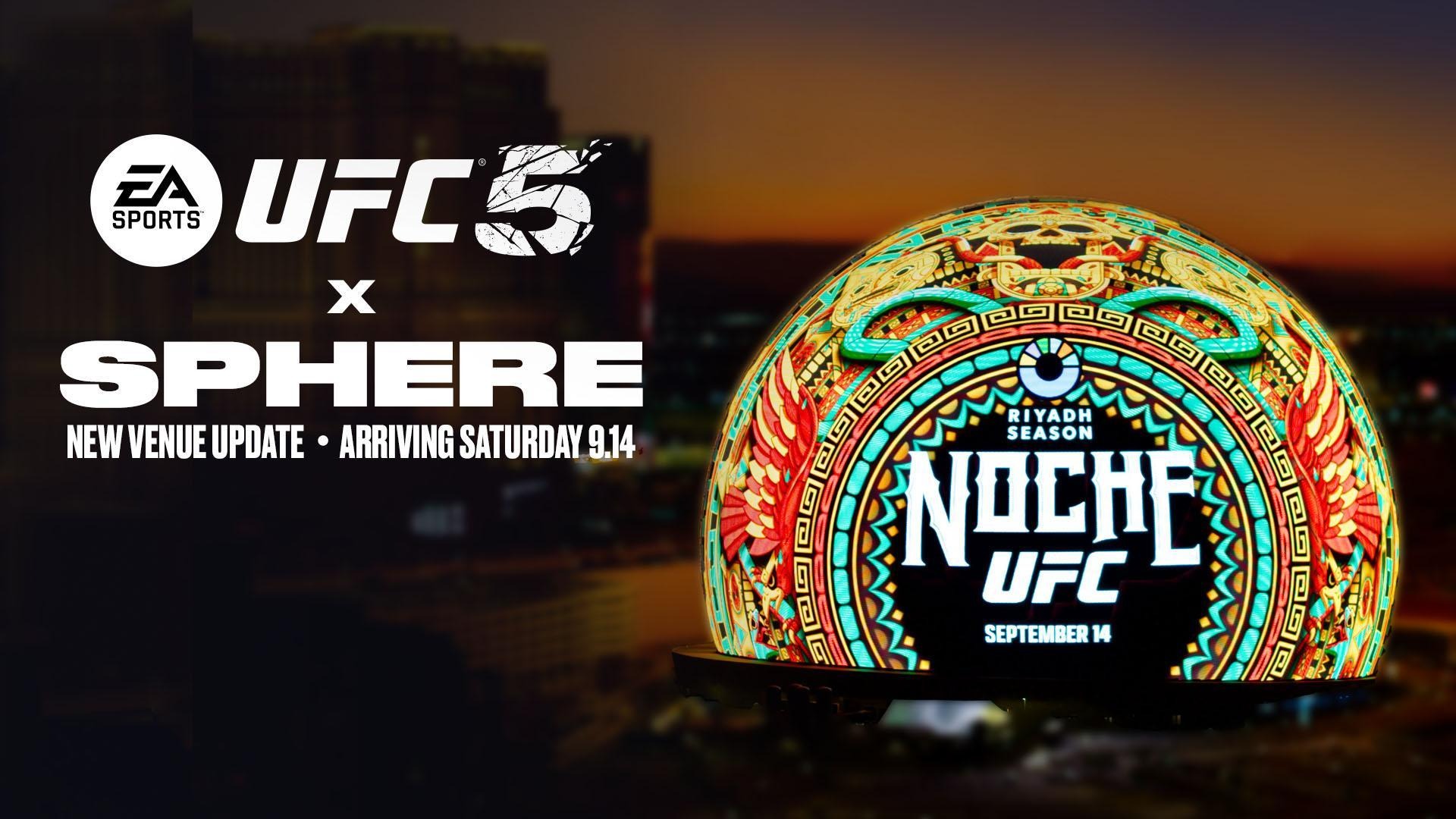 UFC 5 celebra el evento UFC 306 de este sábado, presentando a la Sphere como nuevo escenario jugable, junto con contenido y contendientes adicionales