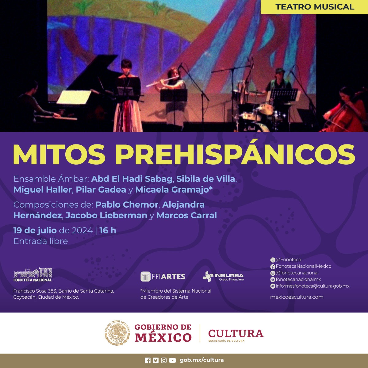 La Fonoteca Nacional recibe el espectáculo interdisciplinario "Mitos prehispánicos"