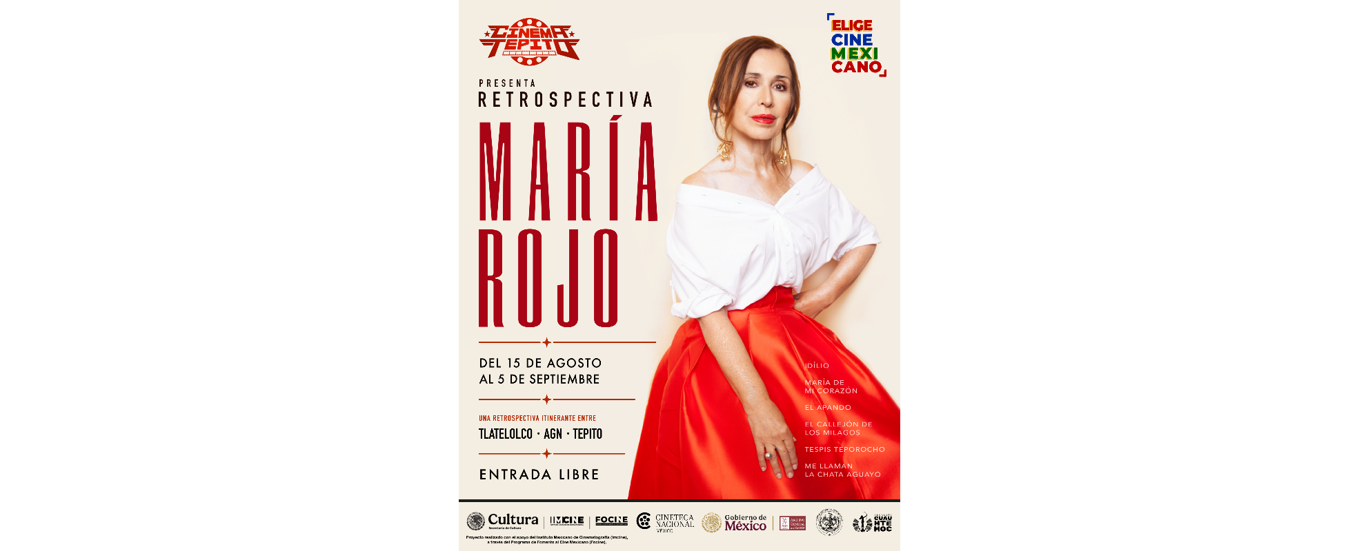 Cinema Tepito presenta la Retrospectiva María Rojo y el Reconocimiento Changarro de Barrio a la Trayectoria Fílmica