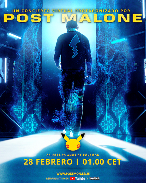 Pokémon revela concierto virtual con Post Malone para celebrar su 25° aniversario