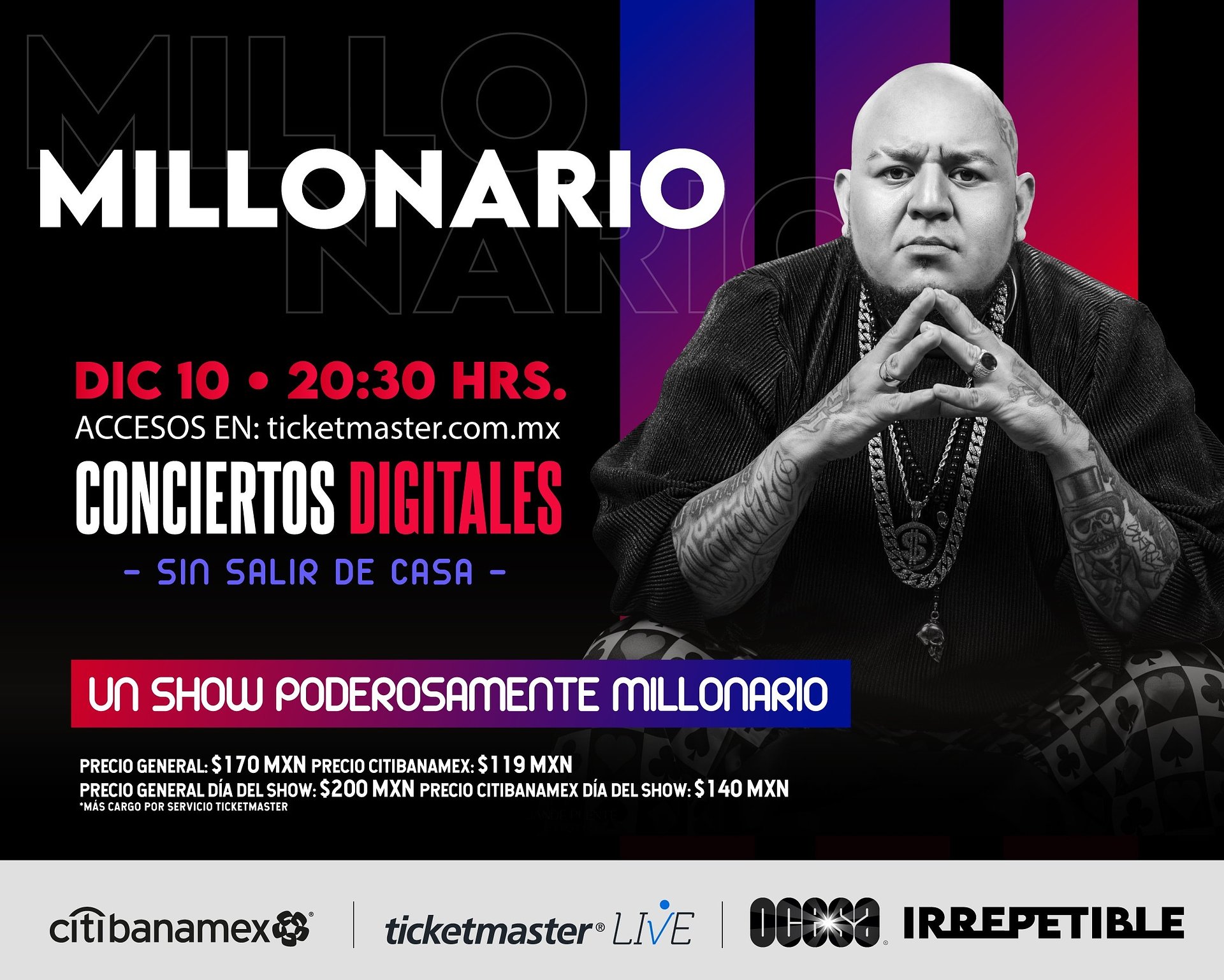 El rap de Millonario se vivirá en un concierto IRREPETIBLE