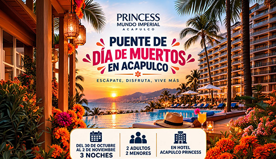 Agencia de Viajes, VIVE AL VIAJAR - Puente Día de Muertos en Hotel Princess Acapulco por $7,696 mxn