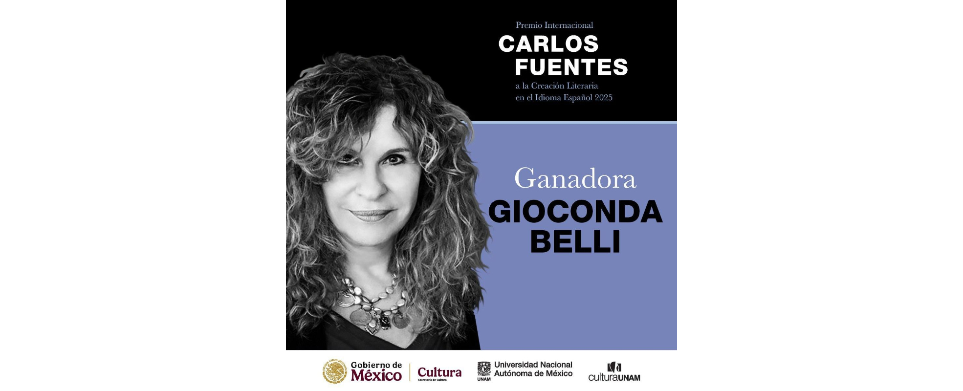 Gioconda Belli obtiene el Premio Internacional Carlos Fuentes a la Creación Literaria en el idioma español 2025