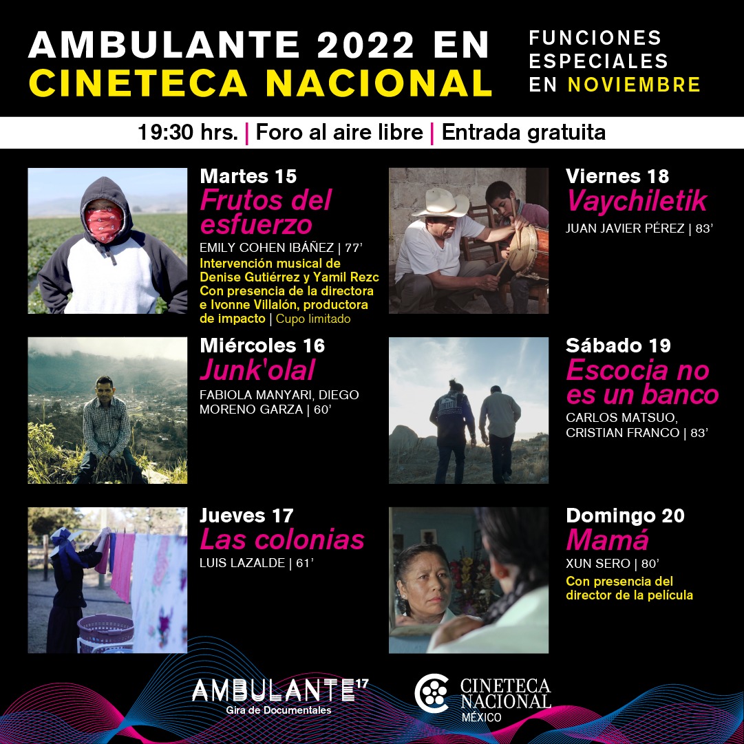 Ambulante presentará de manera gratuita 6 funciones especiales en la Cineteca Nacional