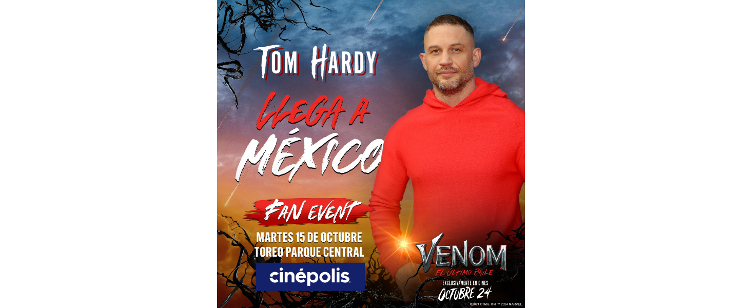 Tom Hardy y la directora Kelly Marcel presentarán "Venom: El Último Baile" en la Ciudad de México