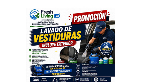 FRESH LIVING PRO - Lavado de Vestiduras te Incluye el Exterior y Hasta 3 MSI