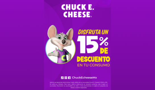 Chuck E. Cheese - 15% de descuento en consumo local