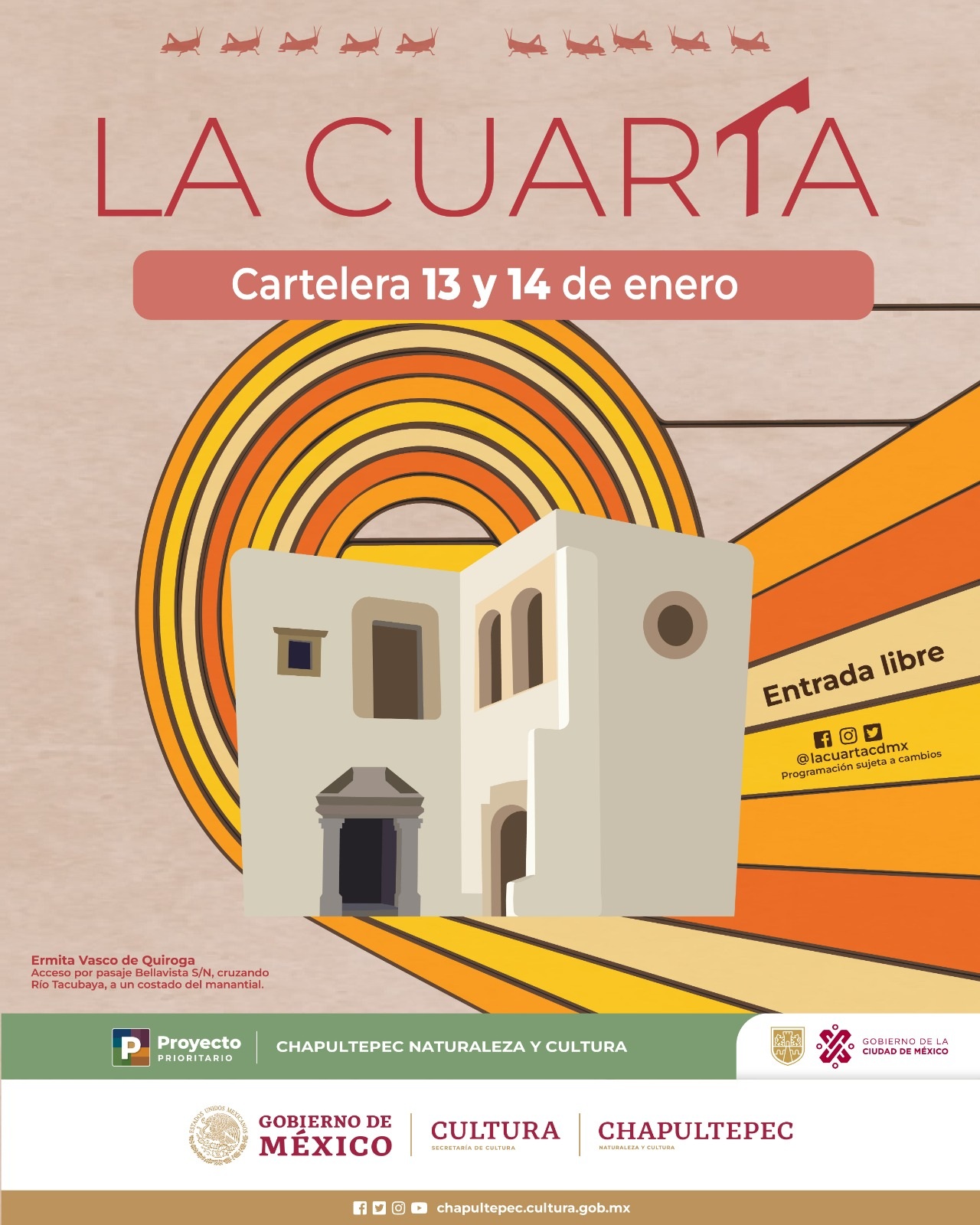 Sábado 13 y domingo 14 de enero de 2024, continúan las actividades en la Ermita Vasco de Quiroga