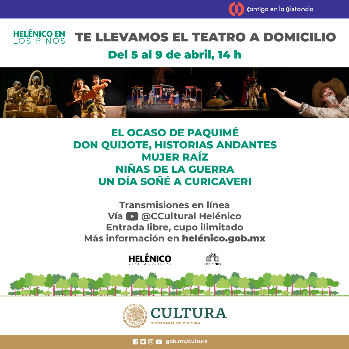 Teatro a domicilio a través del programa Helénico en Los Pinos