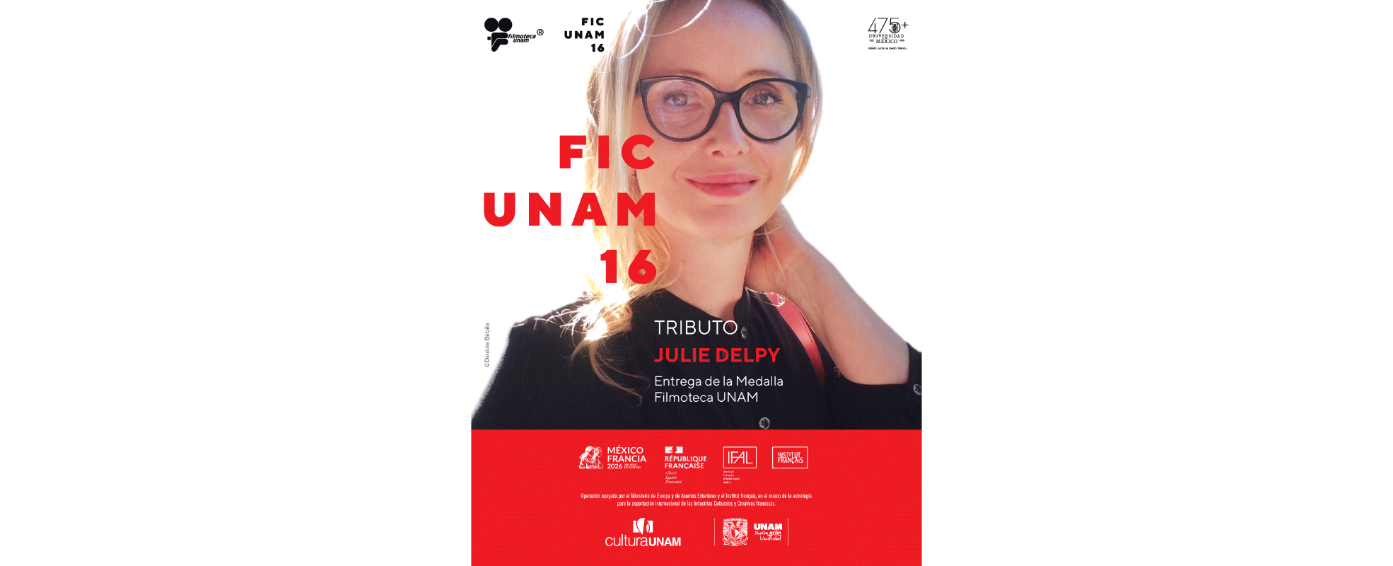 Julie Delpy será invitada de honor de FICUNAM 16 como parte de las relaciones bilaterales entre México y Francia