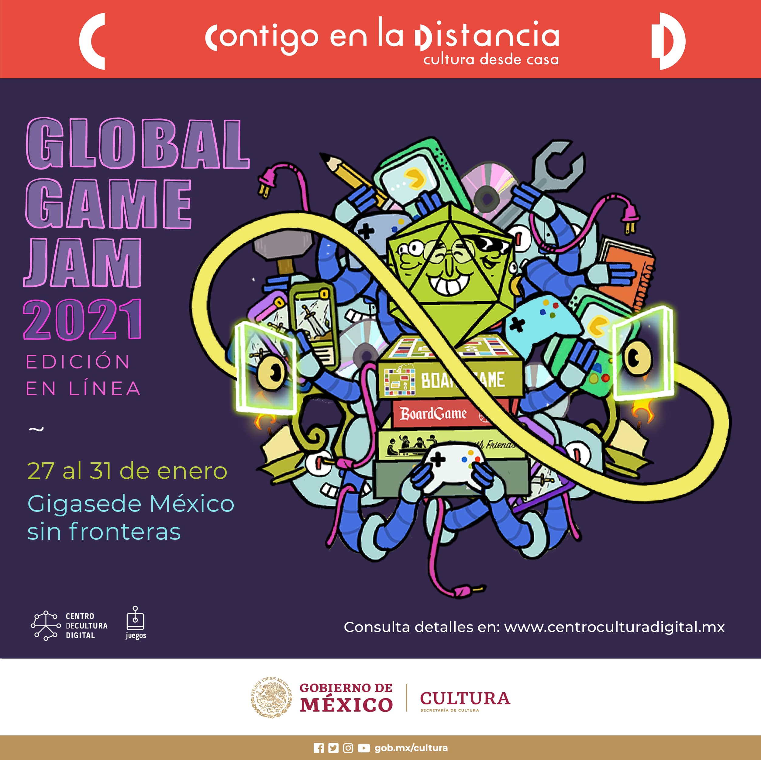El Centro de Cultura Digital celebrará en línea la 12ª edición del Global Game Jam con la Gigasede México sin fronteras