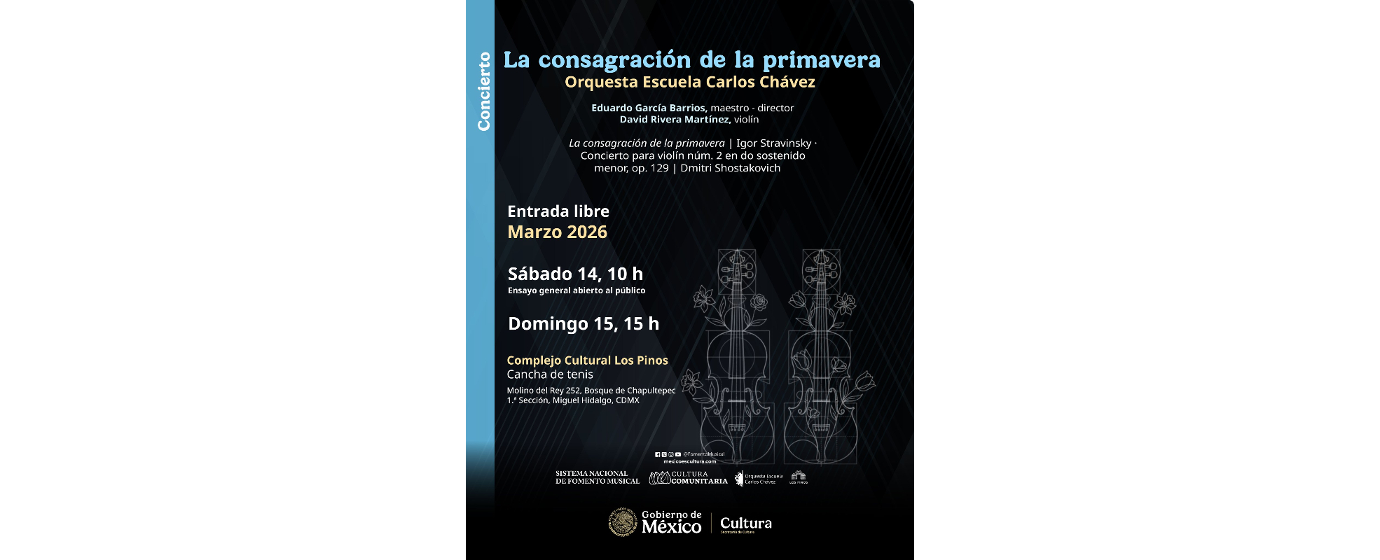 La Orquesta Escuela Carlos Chávez interpretará "La consagración de la primavera" en Los Pinos y el Cenart