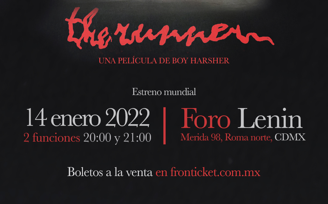 14 de enero "The Runner" film de Boy Harsher, ¡en CDMX!