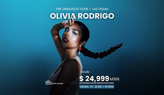 Agencia de Viajes MUJER VIAJA - Viaja a las Vegas para el Concierto de Olivia Rodrigo