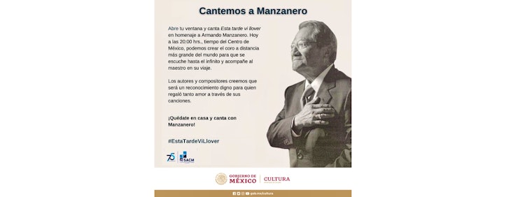 La Secretaría de Cultura alista el Homenaje Nacional a Armando Manzanero