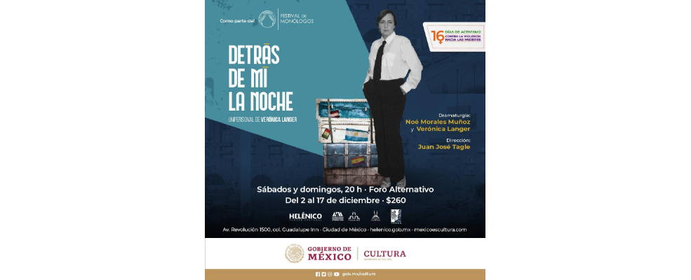 El Helénico presenta una reflexión sobre la identidad y el origen personal a través del monólogo: "Detrás de mí la noche"