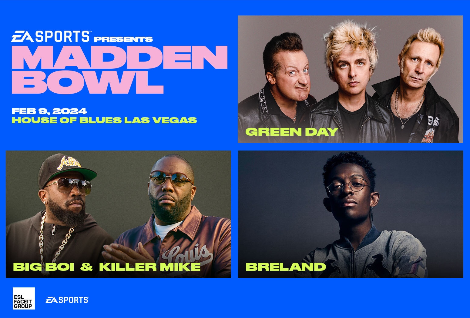 EA SPORTS presenta The Madden Bowl, con la participación de Green Day y Big Boi, para cerrar el Super Bowl LVIII en Las Vegas