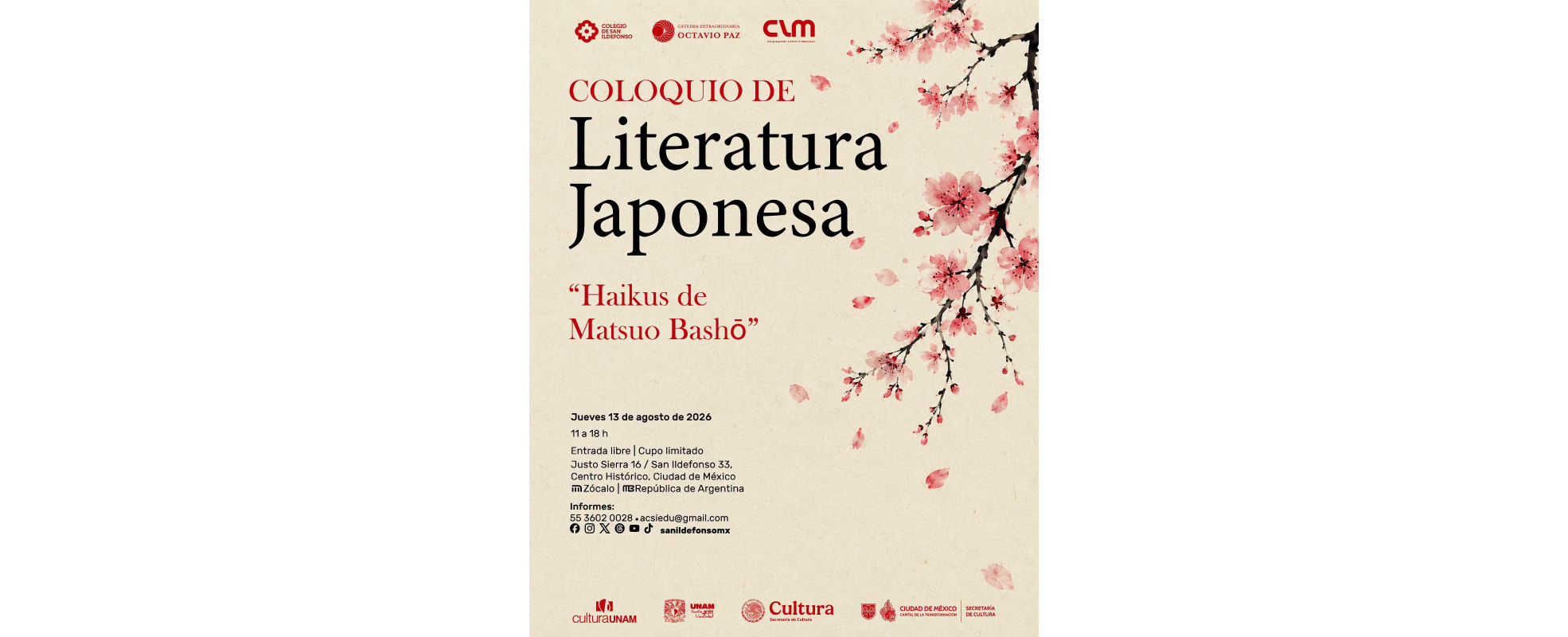 Un puente hacia la poesía japonesa: el Colegio de San Ildefonso presenta el coloquio Haikus de Matsuo Bashō