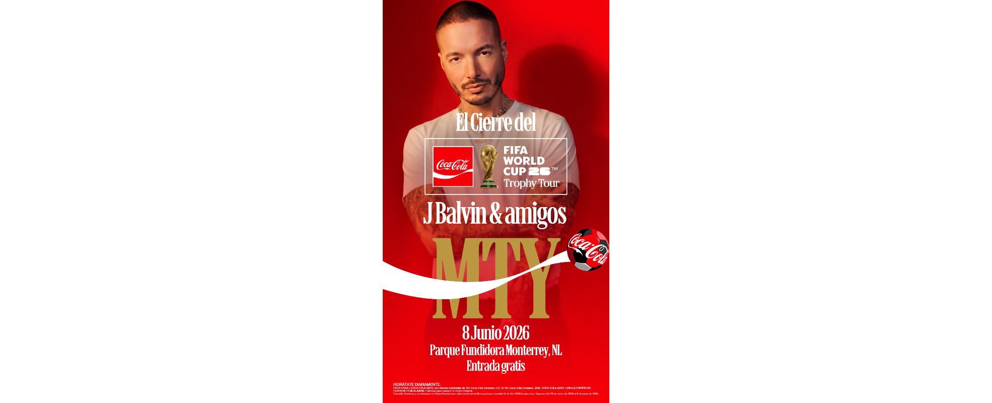 Coca-Cola anuncia la clausura del Tour del Trofeo de la Copa Mundial de la FIFA con un concierto encabezado por J Balvin en Monterrey