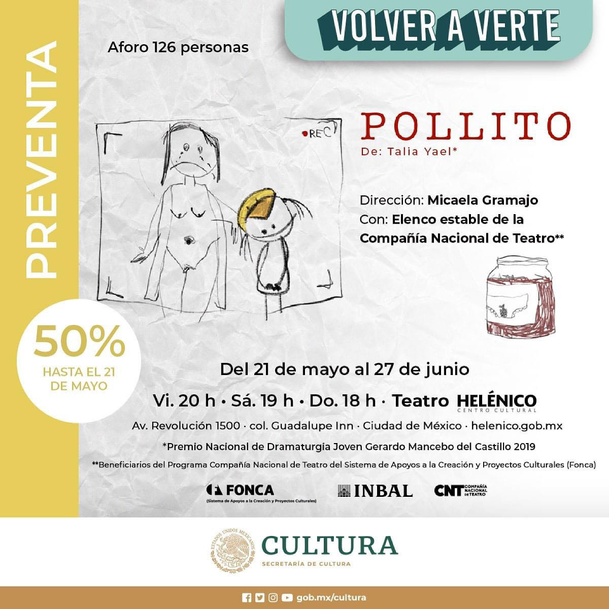 La Compañía Nacional de Teatro presentan la obra Pollito