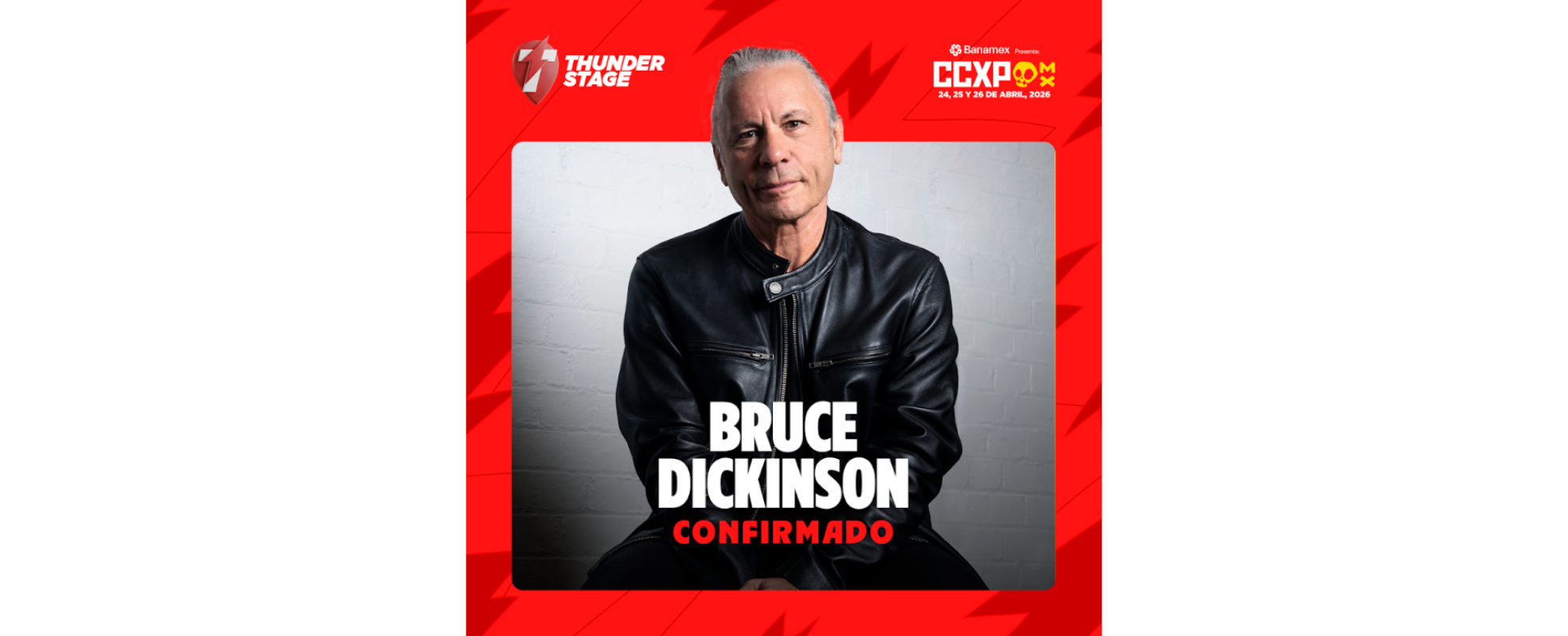 La leyenda del rock Bruce Dickinson llegará a CCXPMX26