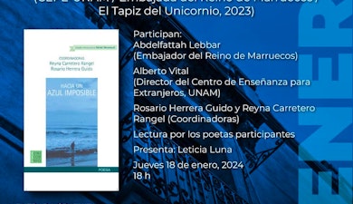 Presentarán en la Casa Marie José y Octavio Paz la antología “Hacia una azul imposible” (México-Marruecos)