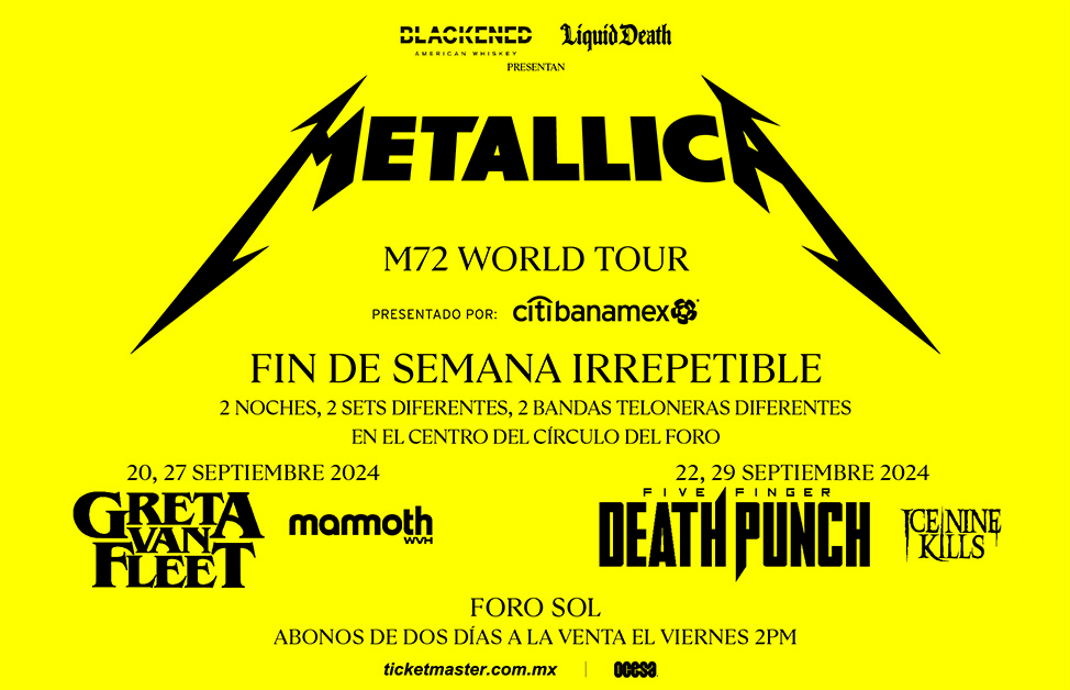 Metallica vuelve al Foro Sol de la CDMX