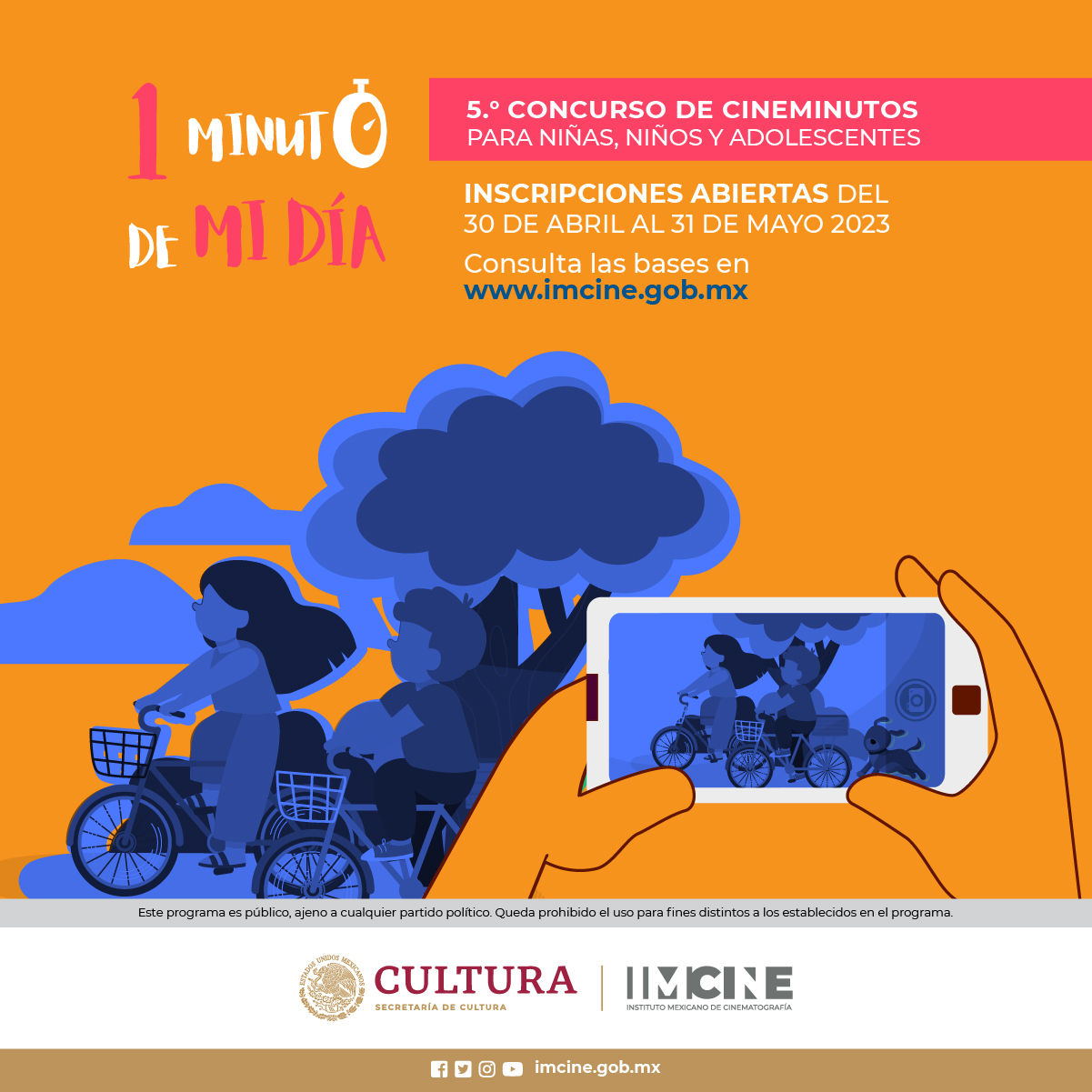 Imcine busca a las y los cineastas del futuro con “Un minuto de mi día” 2023