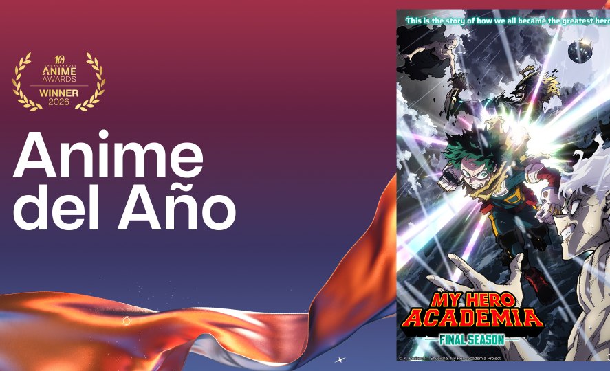 Crunchyroll revela a los ganadores de los Anime Awards 2026 tras alcanzar un récord de votaciones