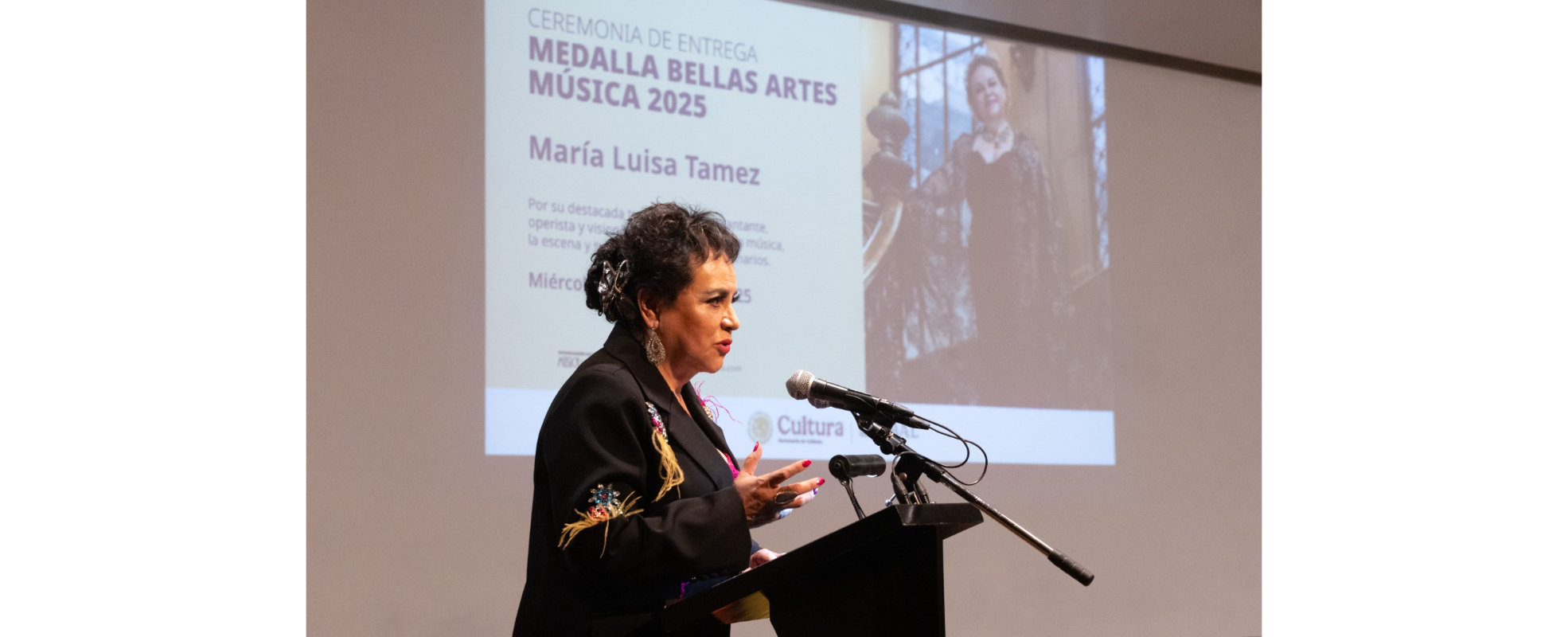 Otorgan la Medalla Bellas Artes 2025 en música a la mezzosoprano María Luisa Tamez