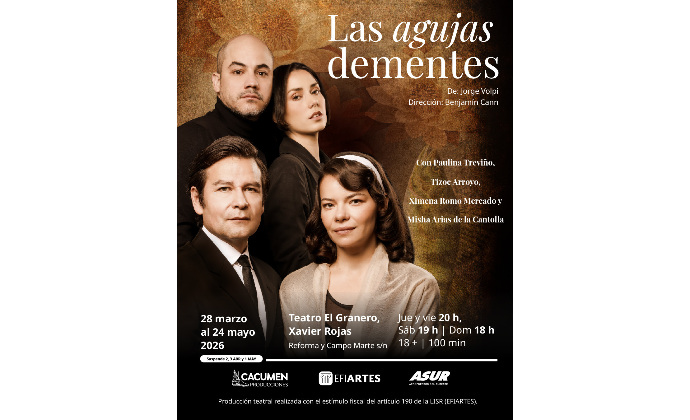 Las agujas dementes, de Jorge Volpi, llega al Teatro El Granero Xavier Rojas