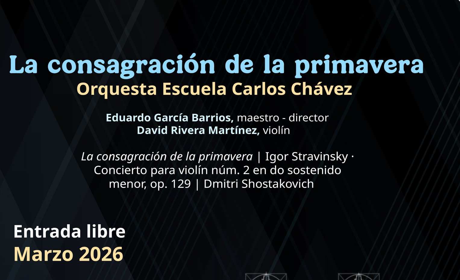La Orquesta Escuela Carlos Chávez interpretará "La consagración de la primavera" en Los Pinos y el Cenart