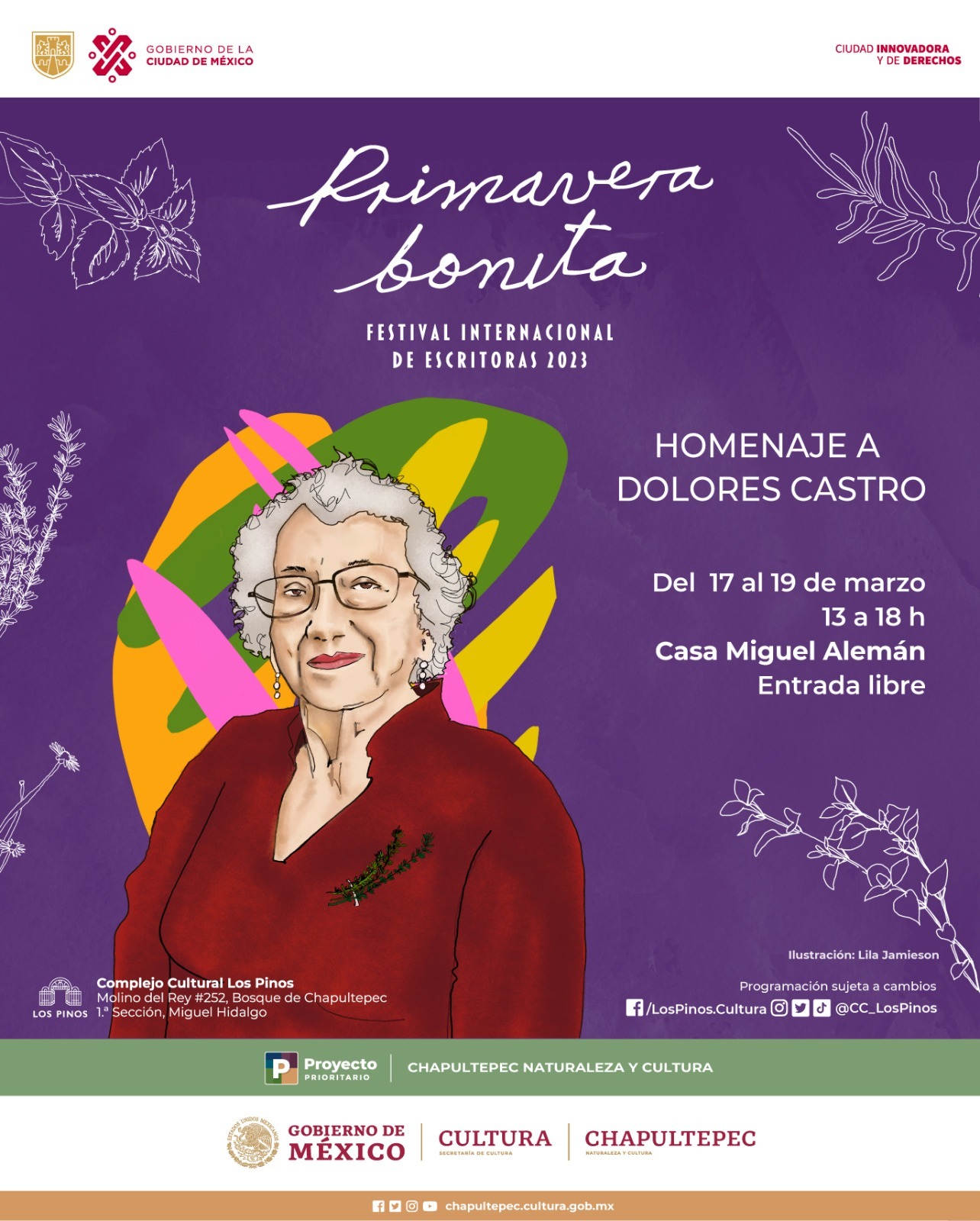 El Festival Internacional de Escritoras “Primavera bonita” realiza su edición 2023 en el Complejo Cultural Los Pino