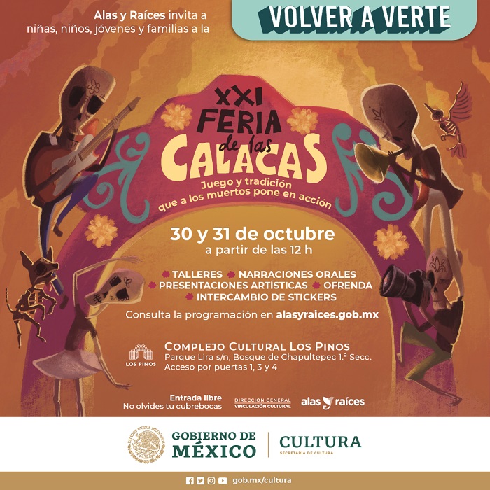 Memoria y tradición en familia con la XXI Feria de las calacas, de Alas y Raíces