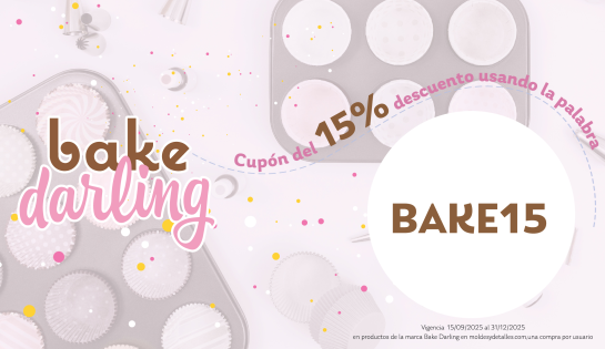 BAKE DARLING - 15% de descuento en productos de la línea Bake Darling