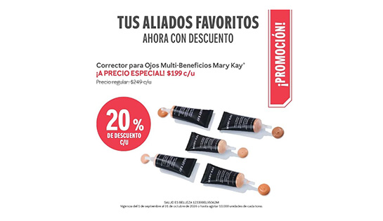 MARY KAY - 20% de descuento en Corrector de Ojos, Precio Especial $199.00 mxn c/u.