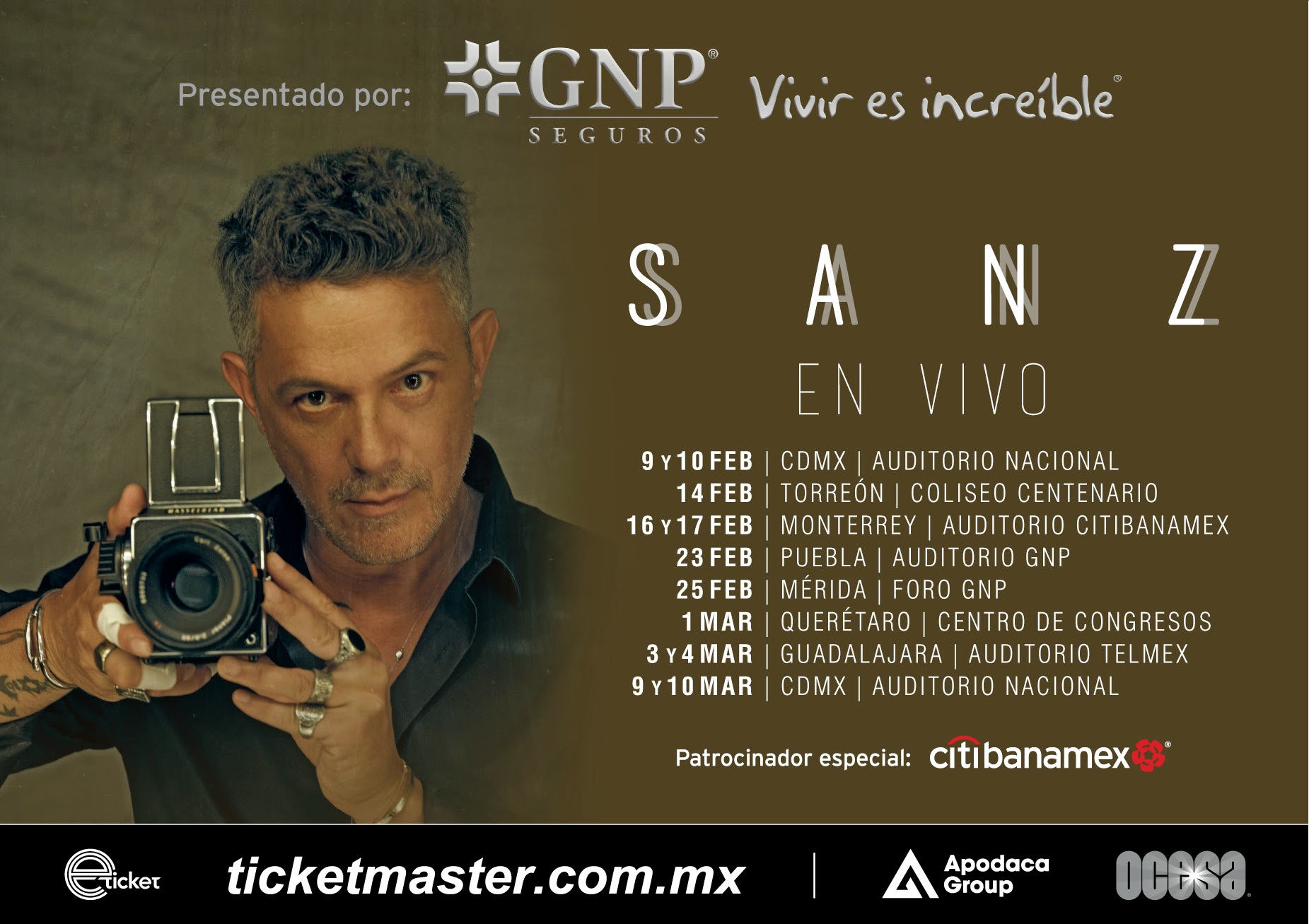 Alejandro Sanz regresa a México con su nueva gira: Sanz en Vivo