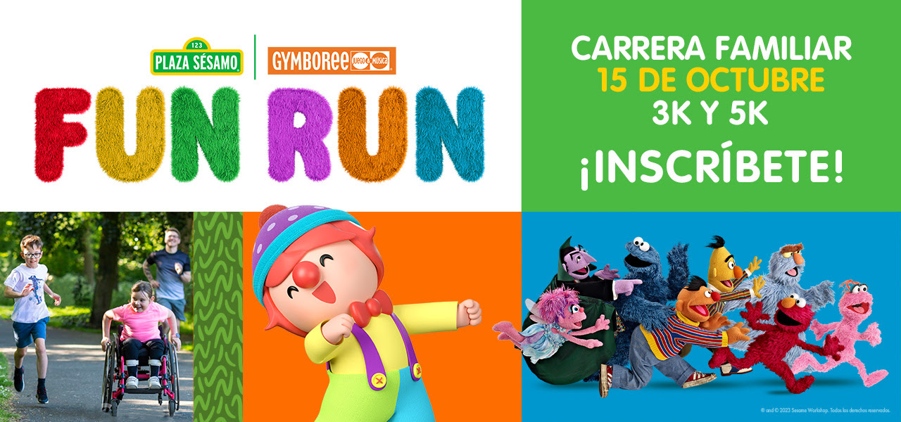 Plaza Sésamo y Gymboree te invitan a su 1era Caminata y Carrera 3K y 5K FUN RUN 2023 en el Bosque de Chapultepec