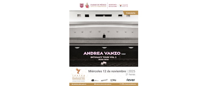 Andrea Vanzo se presentará en el Teatro Esperanza Iris el 12 de noviembre