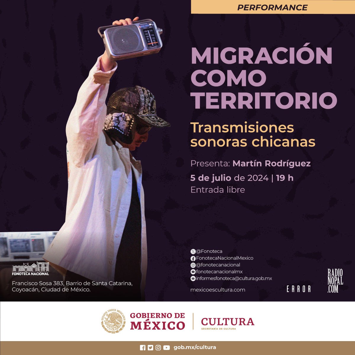 La Fonoteca Nacional presenta el performance: Migración como territorio, transmisiones sonoras chicanas