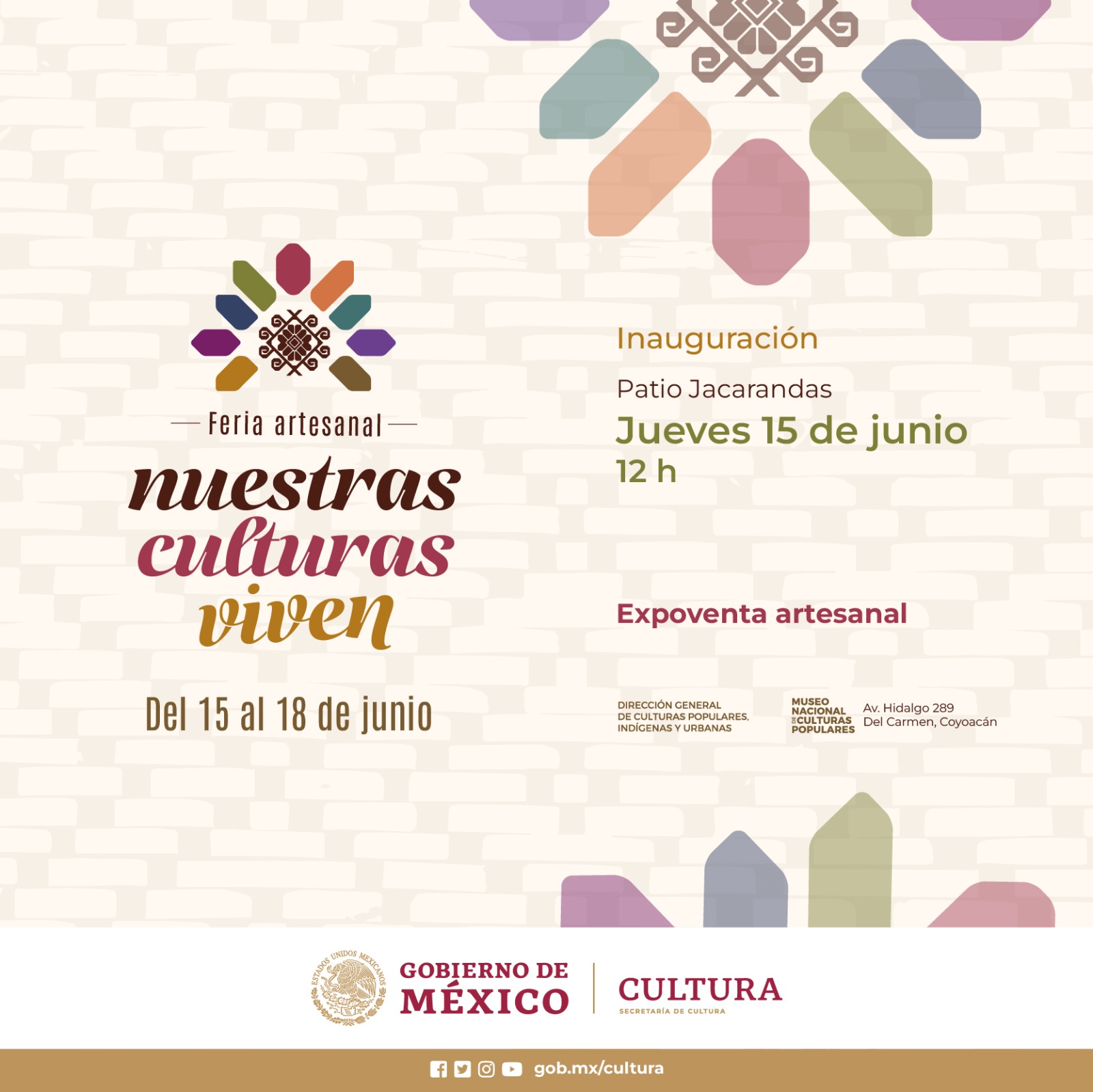El Museo Nacional de Culturas Populares será sede de “Nuestras Culturas Viven. Feria Artesanal”