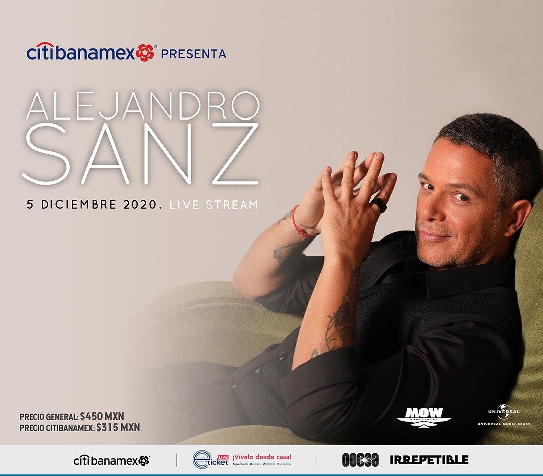 Alejandro Sanz en concierto streaming exclusivo para todo el mundo