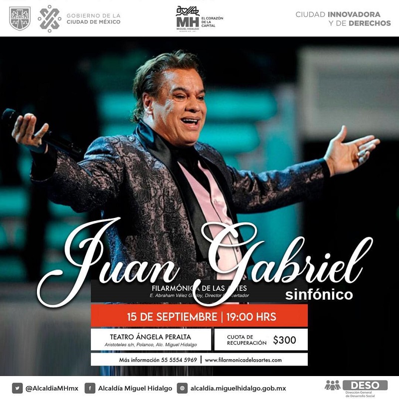 Juan Gabriel Sinfónico llegan al Ángela Peralta 